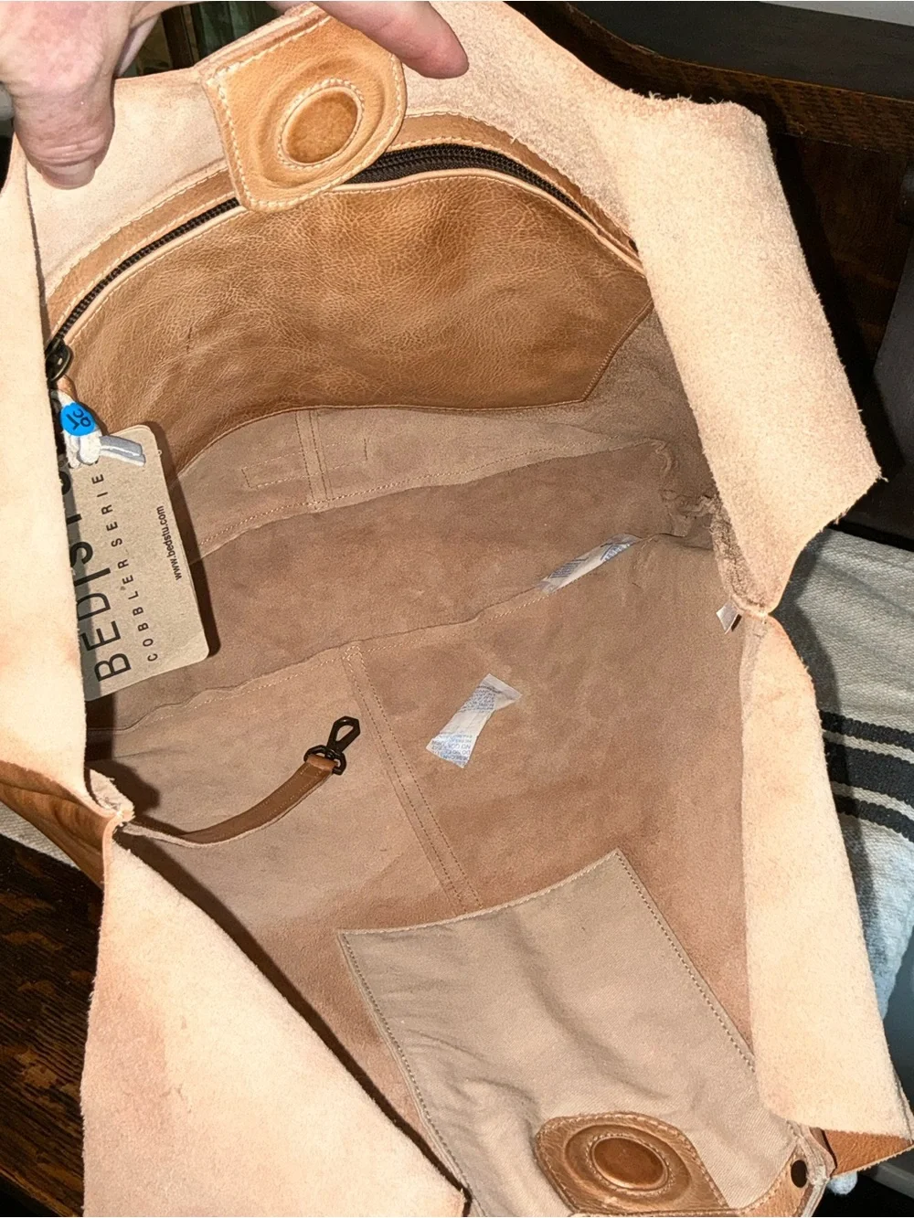NWT Bed Stu Leather Ariel Max Hobo Shoulder Bag Oats DD Dip Dyed Retail $248